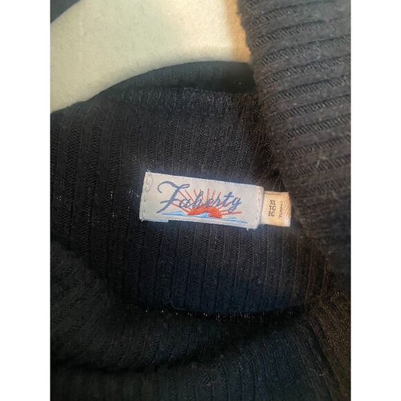 Faherty Legend Rib Roscoe Turtleneck Top Size XL Black Ribbed Viscose - Picture 7 of 7